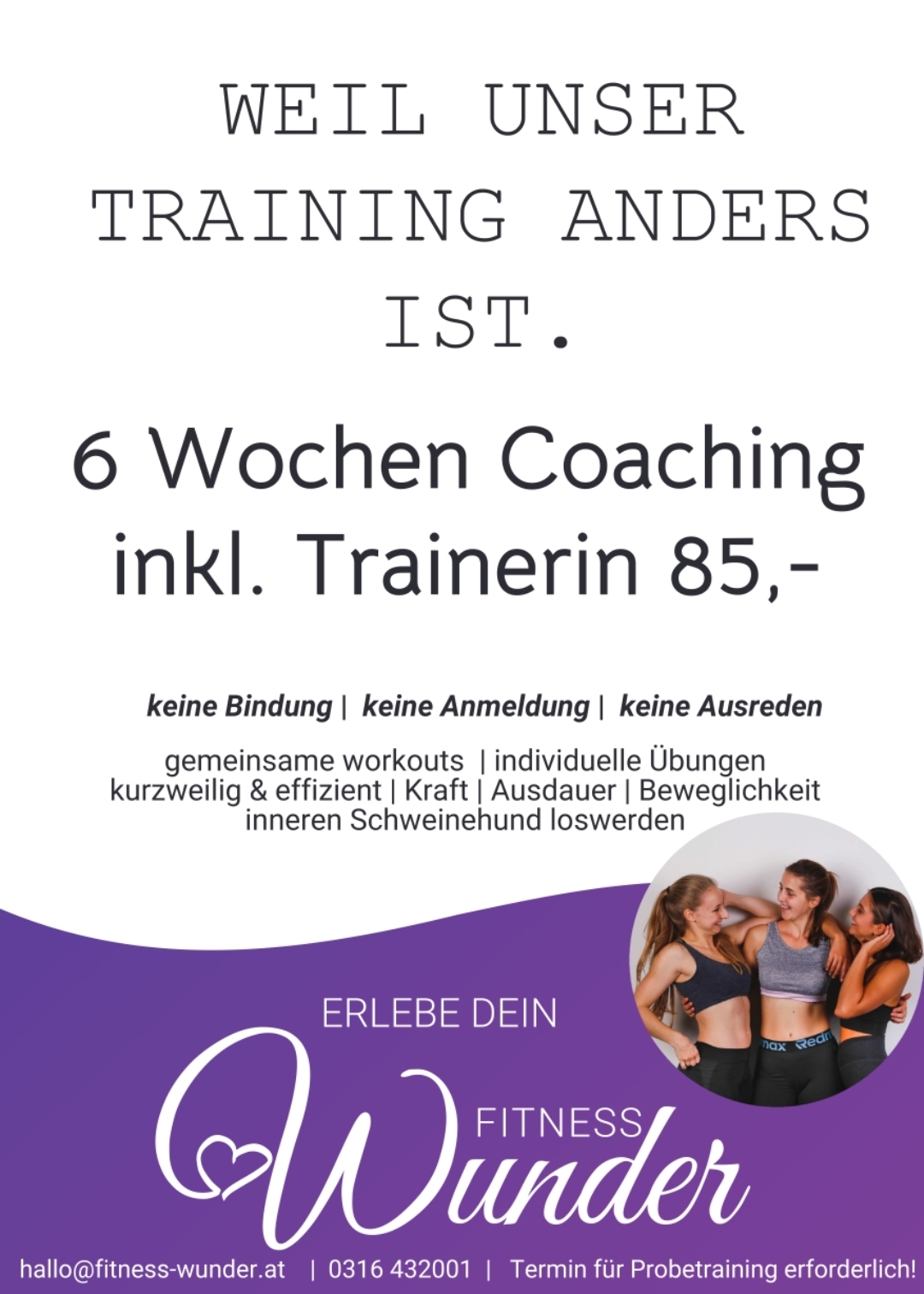 Aktion mit Bild der Trainerinnen